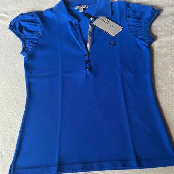 Authentic Burberry Brit Polo Shirt Royal Blue Size M NWT - Picture 1 of 12